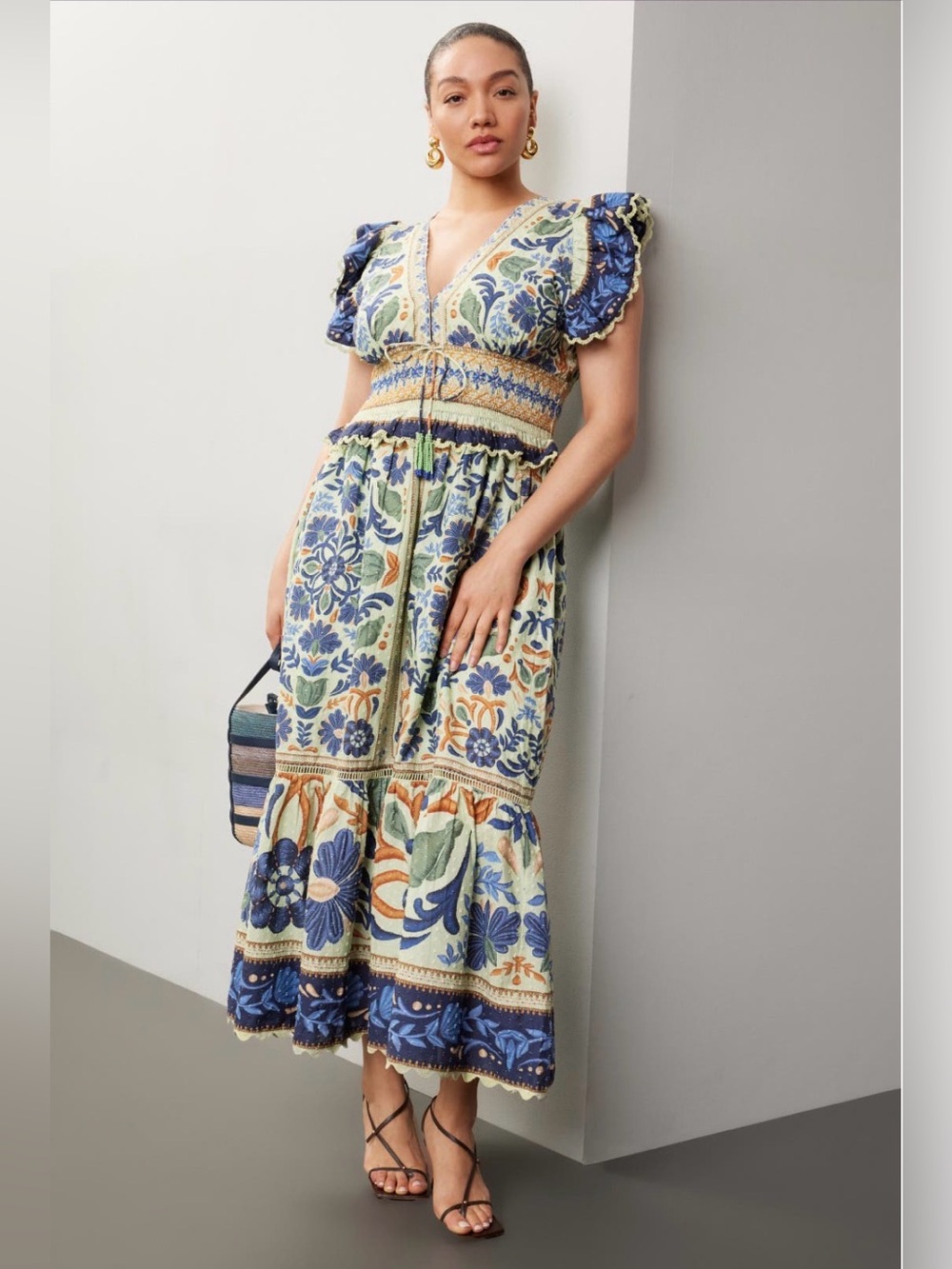 FARM RIO Ocean Tapestry Dress L